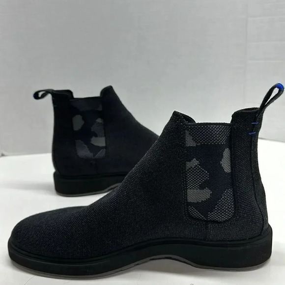 Rothys Chelsea Boot The Merino Granite Black Gray Camouflage Camo Mens Size 9 - Picture 7 of 11